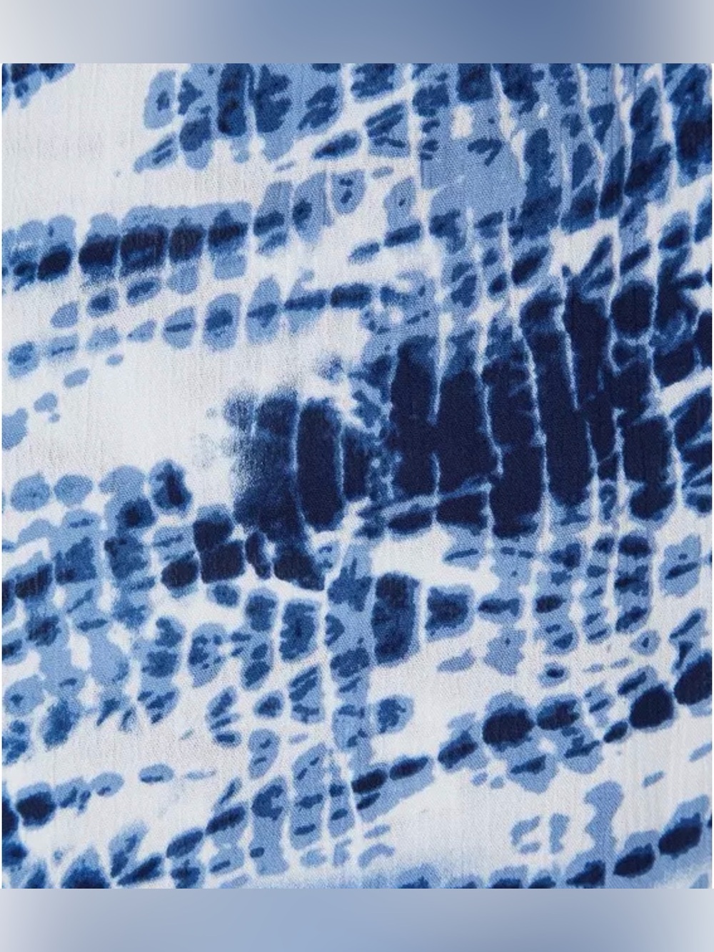 BLUE TIE-DYE GAUZE COLD SHOULDER WRAP MIDI DRESS - Picture 7 of 7